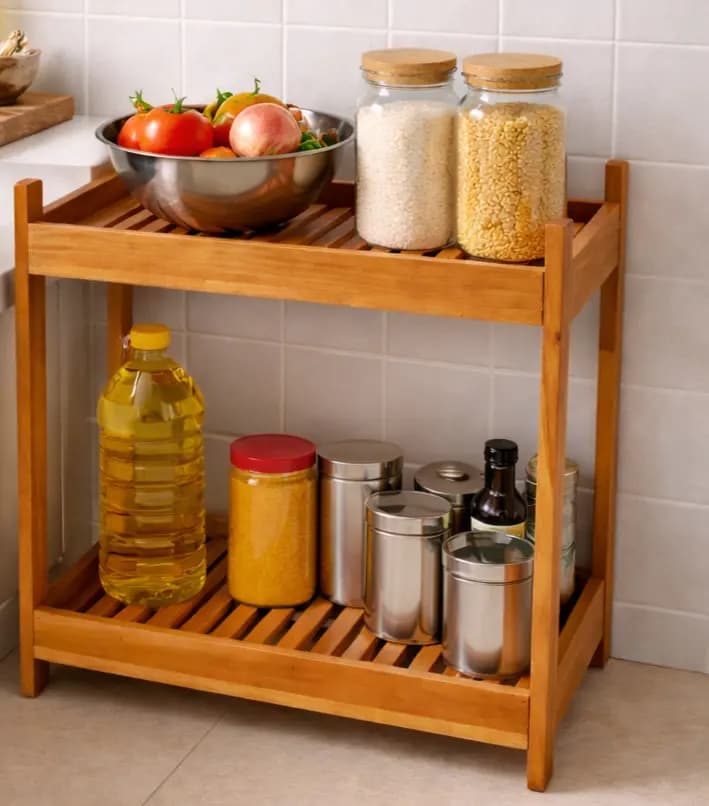  Wooden Kitchen Rack / Organizer (2-Tier)
