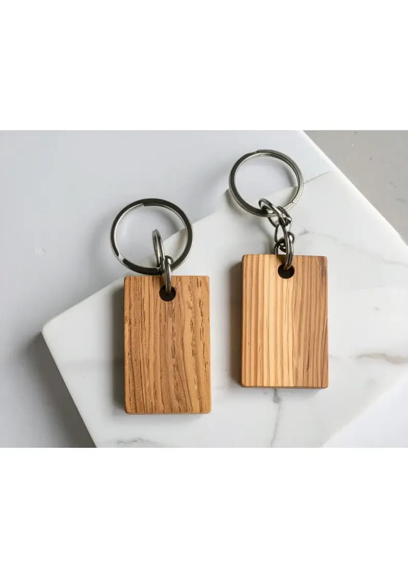 Wooden plain key chain